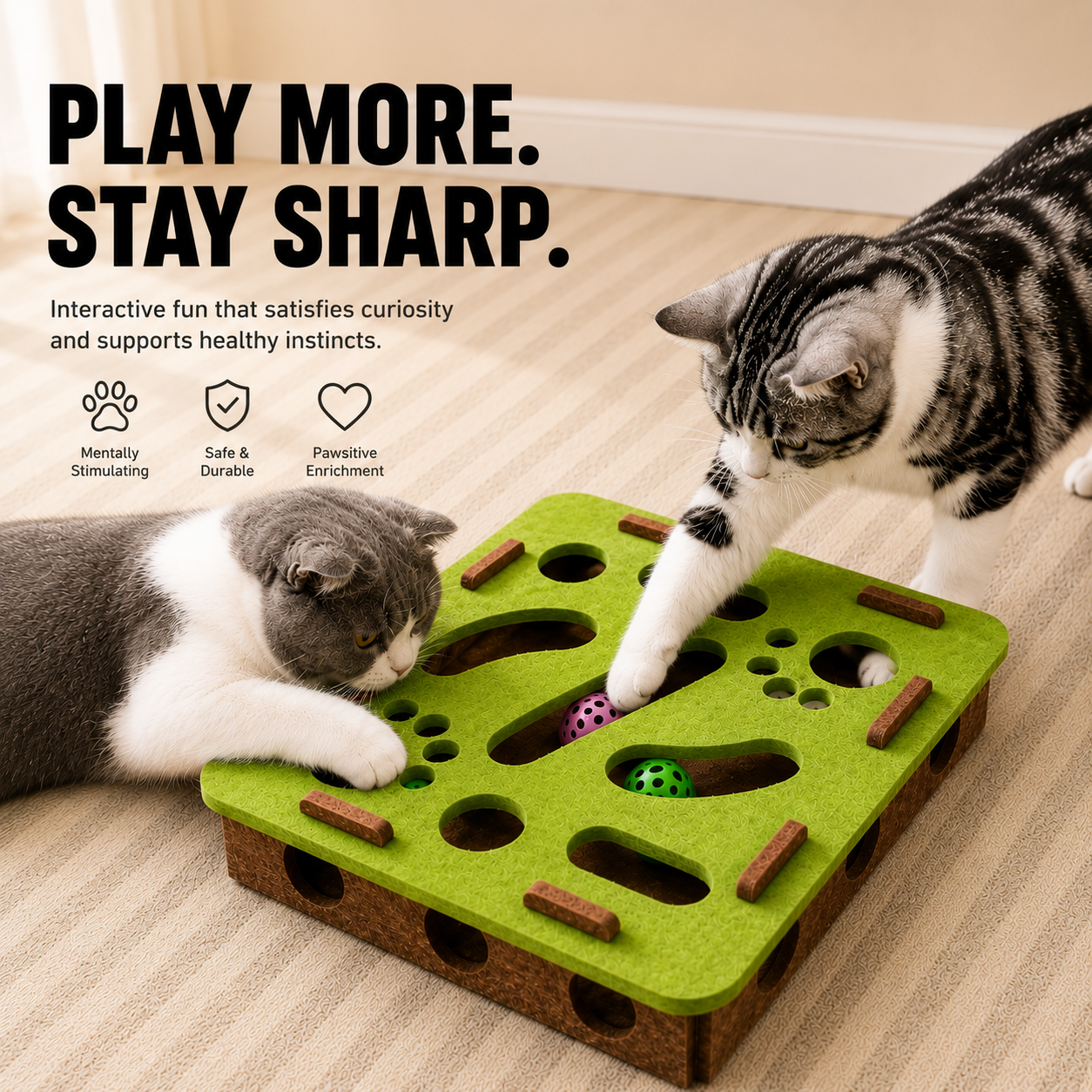Keep Your Cat Mentally Stimulated Every DayPawMaze™ Interactive Treat Puzzle